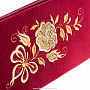 Очечник бархатный "Чайная роза". Бордовый с золотой вышивкой, фотография 5. Интернет-магазин ЛАВКА ПОДАРКОВ
