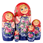 Матрешка "Цветы" 5 мест