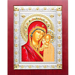 0052404/21*26см/5022011240 Икона "БМ Казанская"шелкограф/позолота/серебр
