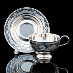 0055744 Серебро 875* ЧАЙНАЯ ПАРА  гравировка, чернение серебра 202,0 гр 202