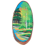 0066002/2221 Нат.камень ПАННО ОВАЛЬНОЕ на срезе дерева 45*50см 