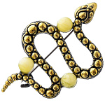 0058459/1973.4 Брошь Змейка (белый)