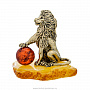 Бронзовая статуэтка с янтарем "Лев", фотография 1. Интернет-магазин ЛАВКА ПОДАРКОВ