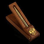 0072950 Златоуст НАБОР ПИСЬМЕННЫЙ  ГЕРБ РФ ,россия ручка+подставка