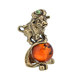 0080563 Скульптура из бронзы с янтарем "Знаки зодиака. Телец" 175
