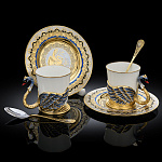 /ФПП-2перс Златоуст Набор кофейный"ЛЕБЕДИ" на 2 персоны  Эмаль