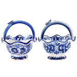 -коб Гжель КОНФЕТНИЦА "КОРЗИНКА с ручкой"