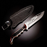 0062242 Оружие сувенирное Нож "Турист/Беркут"рук-дерево/лак, ножны кожа 