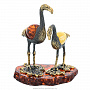 Статуэтка с янтарем "Птицы Фламинго", фотография 1. Интернет-магазин ЛАВКА ПОДАРКОВ