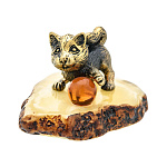 Статуэтка с янтарем "Кот с шариком"
