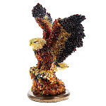 0071214-НП Сувенир с янтарем СКУЛЬПТУРА "ГОРДЫЙ ОРЕЛ" 11*20*24см