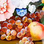 Панно с художественной росписью "Цветы и фрукты" 20 х 25 см, фотография 3. Интернет-магазин ЛАВКА ПОДАРКОВ