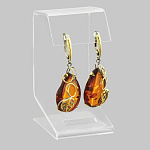 721019/9,70г  Серебро 925* СЕРЬГИ вст.Янтарь р/п