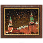 Картина янтарная "Москва. Спасская башня" 30х40 см