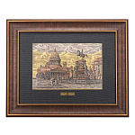 /30*40см  Офорт цветной "СПБ Вид на Исаакиевский обор"