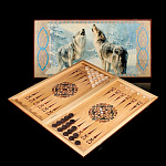  -60*30см  НАРДЫ подарочные "ВОЛКИ" (091b)