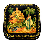 0044902/13*13см  Лаковая миниатюра Палех ШКАТУЛКА "Снегурочка" Горбатова