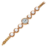 0054404/1138В8В1 УЧЗ Часы наручные кварцевые "ФЛОРА" ЖЕМЧУГ в ПУ