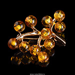 825001/3,52г  Серебро 925* БРОШЬ  вст.Янтарь позолота 