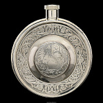Фляга мужская гравированная  серебро 925