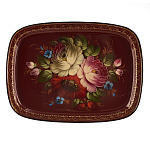 Поднос с авторской росписью "Цветы" 32х24 см