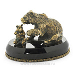 0013952 Бронза Скульптура "Медведи"в ассортименте  Бронза ,Обсидиан  