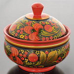 0020287/16*16  Хохлома САХАРНИЦА 16*16м  с ложкой п/б