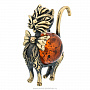 Статуэтка с янтарем "Гламурный кот", фотография 1. Интернет-магазин ЛАВКА ПОДАРКОВ