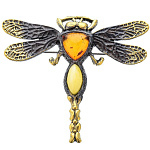 0058495/522.4 Брошь Стрекоза большая (комбинированный)