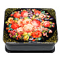 Шкатулка из папье-маше с принтом "Цветы", фотография 1. Интернет-магазин ЛАВКА ПОДАРКОВ