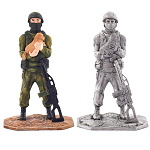 0033158-цвет. Ол.миниатюра Серия ВЕЖЛИВЫЕ ЛЮДИ "Боец с пулеметом и котом" арт.1016