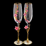  Златоуст НАБОР БОКАЛОВ Д/ШАМПАНСКОГО "САКУРА" Эмаль В П/У