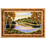 0073702-28*19см ПАННО настенное ПЕЙЗАЖ янтарная крошка (24*15см)