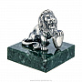 Статуэтка на подставке из змеевика "Лев". Серебро 925*, фотография 1. Интернет-магазин ЛАВКА ПОДАРКОВ