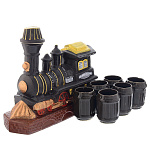 -0,75л  Фарфор ШТОФ "Паровоз"  0,75л в золоте