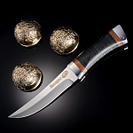 0053626 НАБОР подарочный "НАСТОЯЩИЙ ВОЕННЫЙ": нож, чарки 3 шт. в ПУ