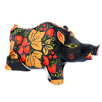 0039512-МАЛЫЙ СГ 2019  Хохлома Сувенир КАБАН керамика ок.9*4*5,5см 