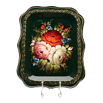 Поднос с авторской росписью "Цветы" 33х25 см