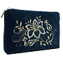 Косметичка "Нежность". Темно-синяя с вышивкой, фотография 1. Интернет-магазин ЛАВКА ПОДАРКОВ