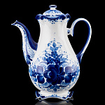 0010139 /№1 Гжель Кофейник "Тюльпан №1"  Авт. Алехин С.С.