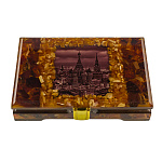 Шкатулка янтарная "Москва. Храм Василия Блаженного"