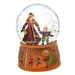  Стеклянный шар "С мамой на катке" со снегом GM55126