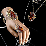 0025388 Серебро 925 К-т "Медовый 1" браслет 35,65;кольцо 14,23;кулон 9,98