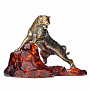 Статуэтка с янтарем "Тигр на скале", фотография 2. Интернет-магазин ЛАВКА ПОДАРКОВ