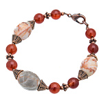 0065844 Нат.камни БРАСЛЕТ ЯШМА, СЕРДОЛИК 20,5см