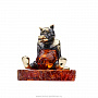 Бронзовая статуэтка на янтарной подставке "Волк", фотография 1. Интернет-магазин ЛАВКА ПОДАРКОВ