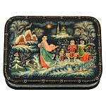 0065123-11*8см  Лаковая миниатюра Палех ШКАТУЛКА "БОЯРЫНЯ" Камарин