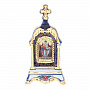 Киот настольный "Спиридон Тримифунтский". Гжель 5х10 см, фотография 4. Интернет-магазин ЛАВКА ПОДАРКОВ