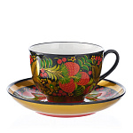 0054753/9001.5  Хохлома Чайная пара "ПРОБУЖДЕНИЕ. КЛУБНИКА" 