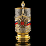 0072978 Златоуст ПОДСТАКАННИК " РФ ТРИКОЛОР. ТАНКИ" эмаль 0140
